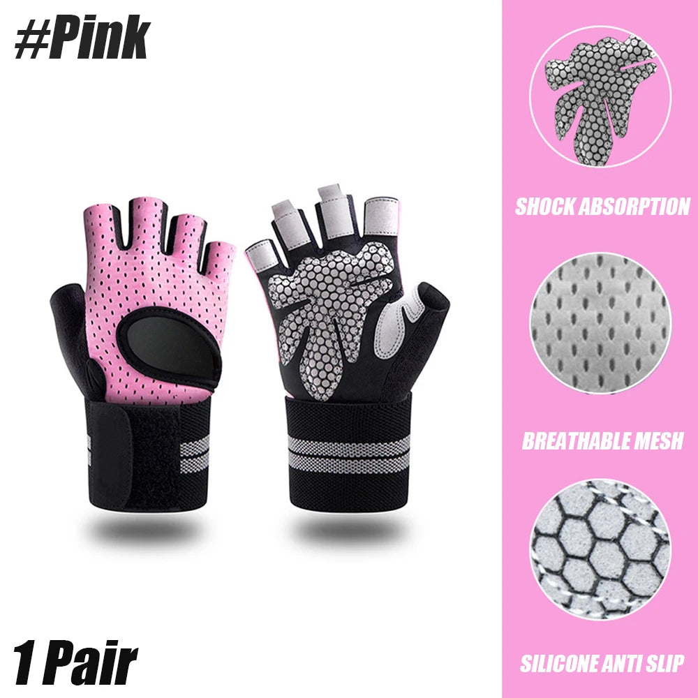 Dumbbell Gloves for Men & Women – Weightlifting, Crossfit, Bodybuilding, Workout Gym Gloves with Wrist Support