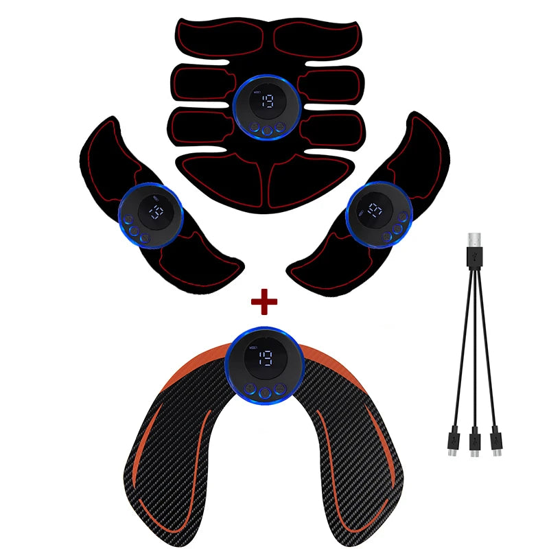 USB Rechargeable EMS Muscle Stimulator – Electric Hip & Abdominal Trainer, Pain Relief & Fitness Massager