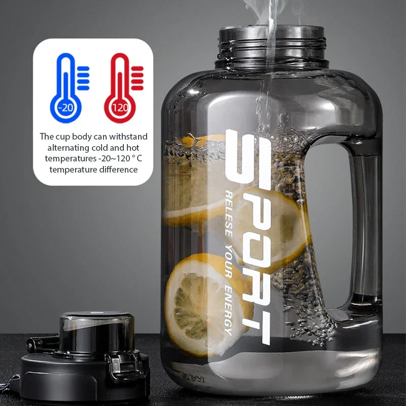 Premium Fitness & Sports Water Bottle – Large Capacity (1.2L / 1.7L / 2.5L) | Leakproof, BPA-Free, with Hydration Markings for Gym, Cycling & Outdoor