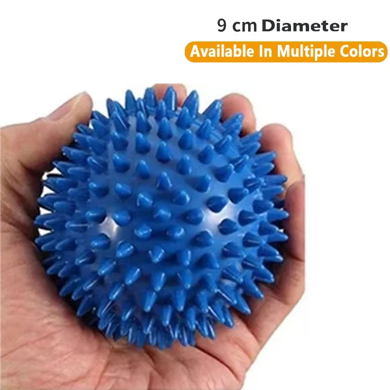 Spiky Massage Ball for Plantar Fasciitis, Foot & Back Pain Relief, Deep Tissue Trigger Point Therapy, Yoga & Reflexology Tool – 9cm PVC