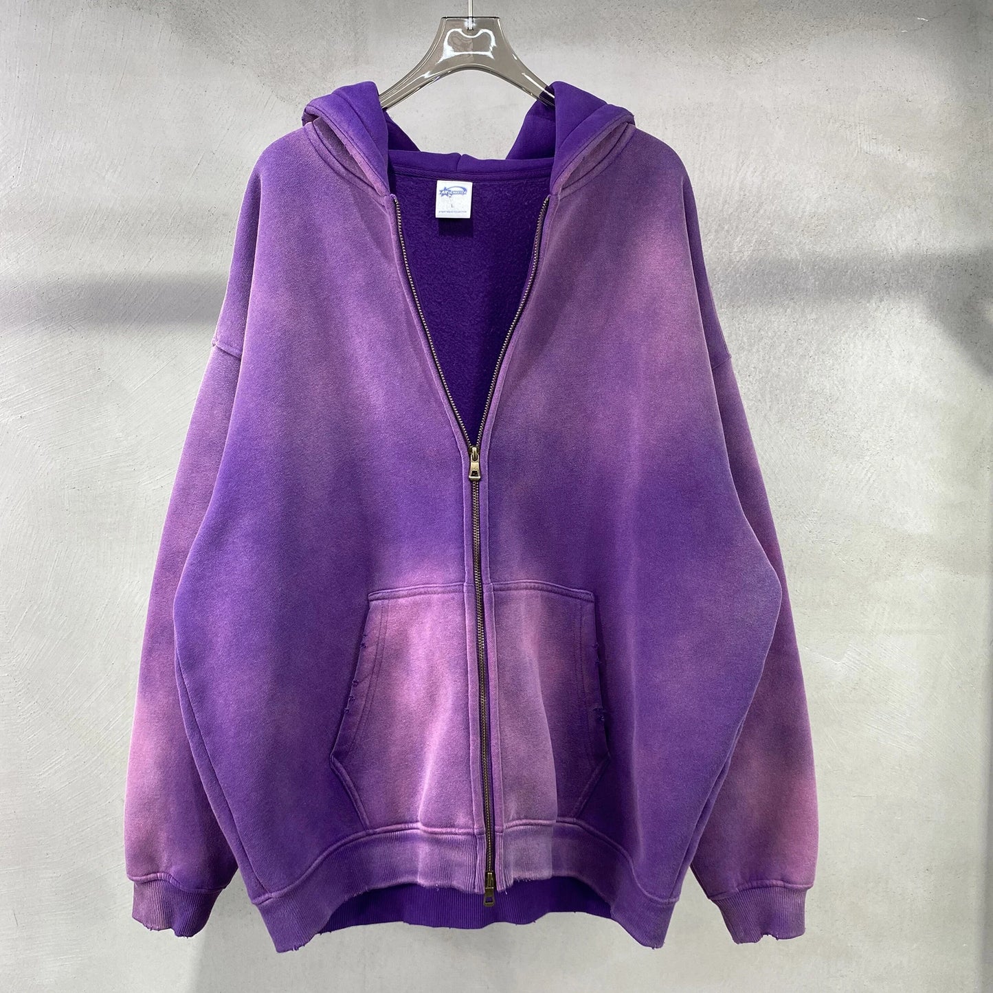 Unisex Oversized Zip Hoodie – Plush Tie-Dye Gradient | Cozy Winter Streetwear