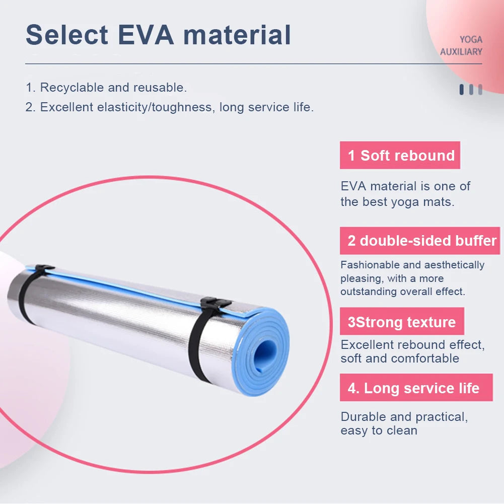 10mm Yoga Mat Non-Slip EVA Comfort Foam | Thick Exercise & Pilates Mat for Home, Gym & Outdoor