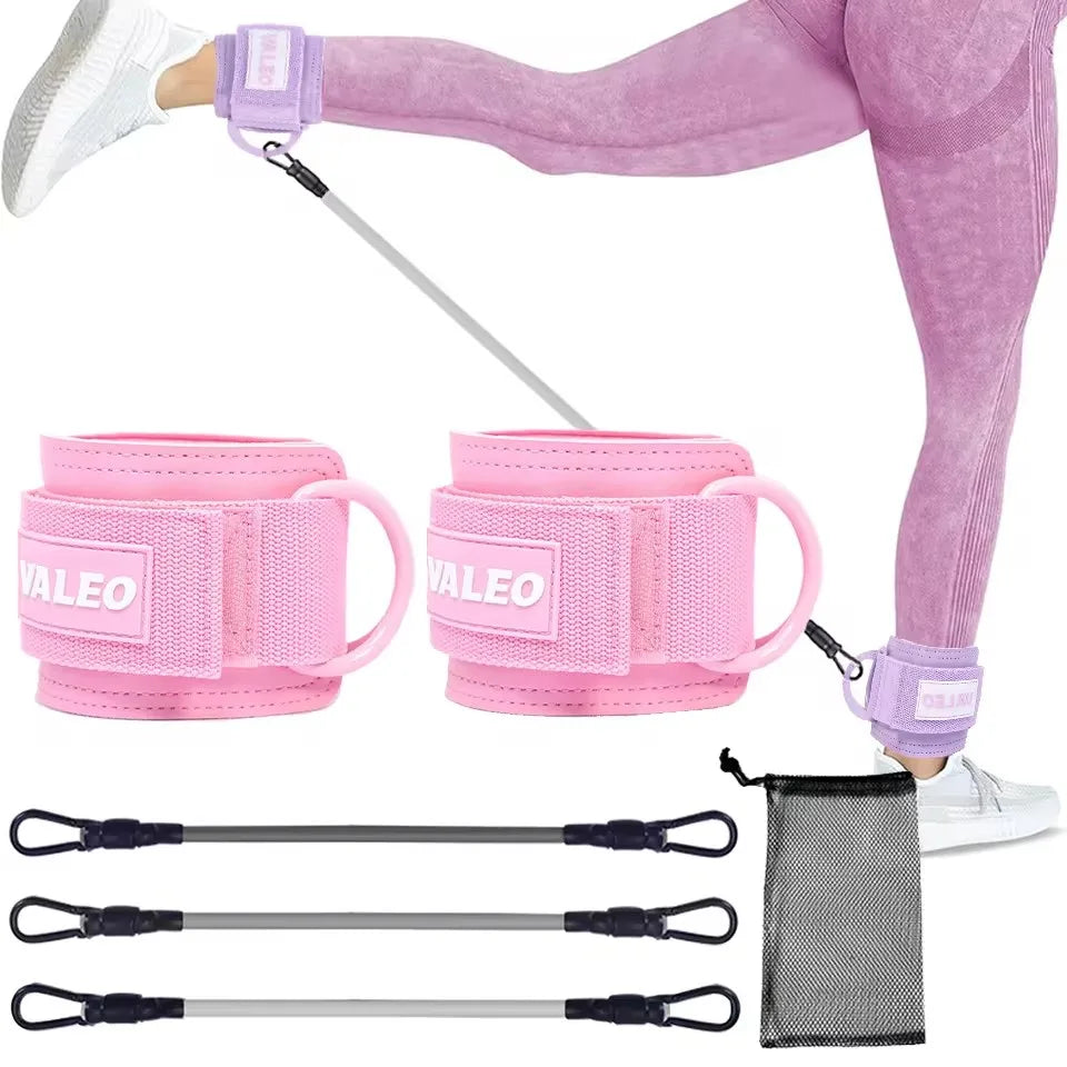 GOBYGO Ankle Resistance Bands with Foam Pads – Adjustable Straps for Glutes, Legs & Lower Body Workouts