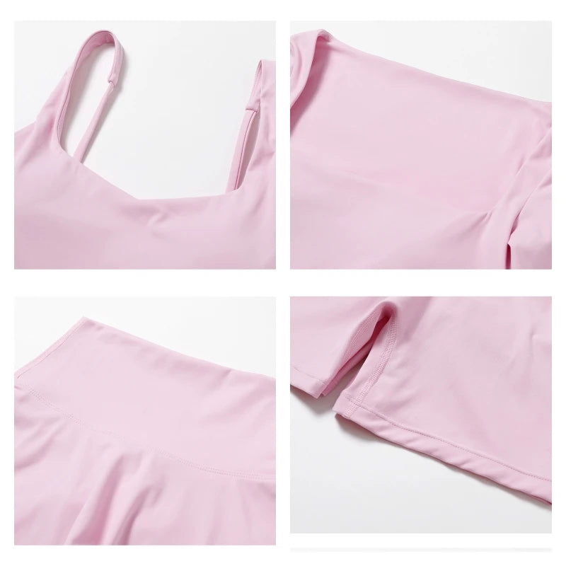 2PCS Yoga Set – High Waist Leggings + Long Sleeve Top | Quick-Dry & Sculpt Fit