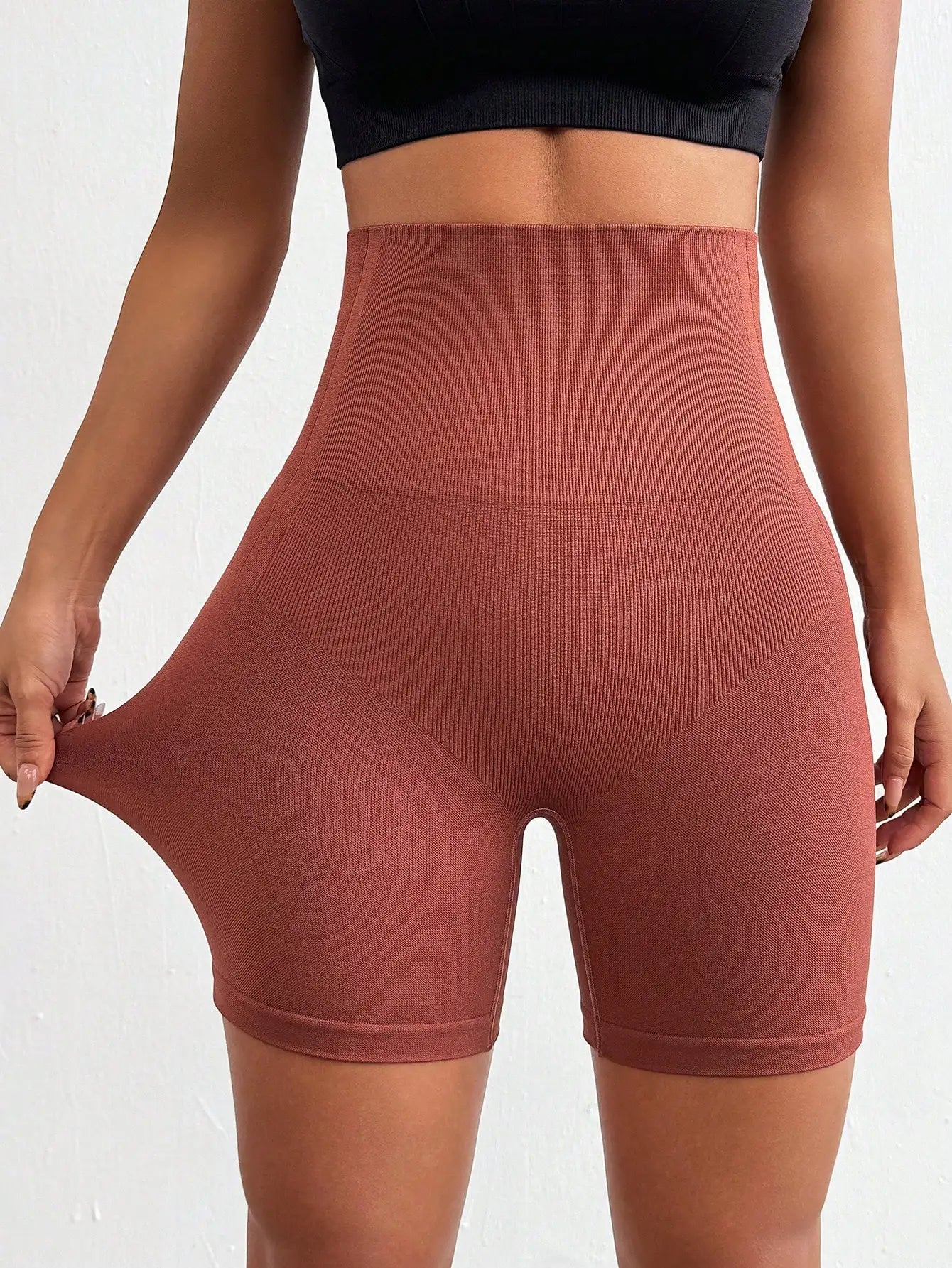6" Seamless Biker Shorts – High-Waisted, No Front Seam, Compression Fit