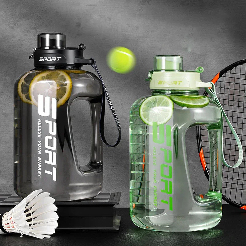 Premium Fitness & Sports Water Bottle – Large Capacity (1.2L / 1.7L / 2.5L) | Leakproof, BPA-Free, with Hydration Markings for Gym, Cycling & Outdoor