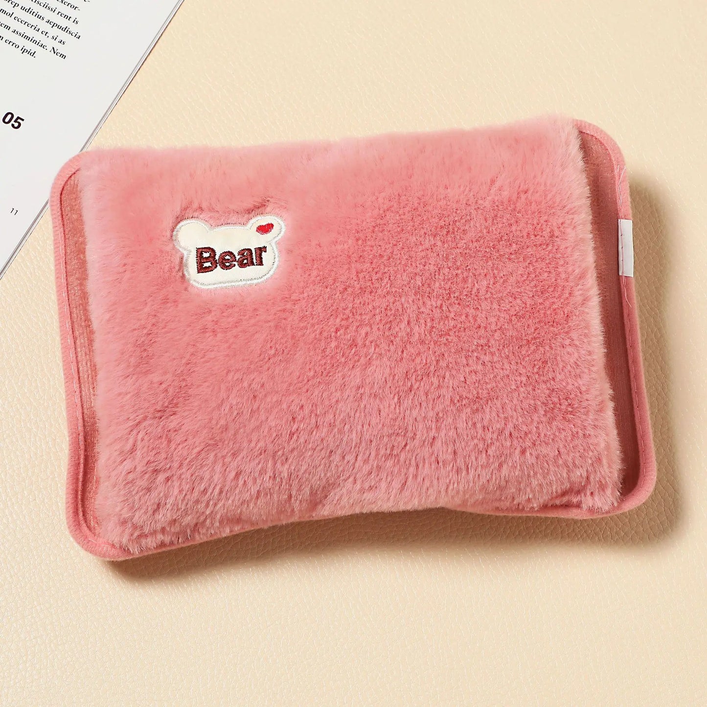 Rechargeable Electric Hot Water Bag with Rabbit Fur Cover – Reusable Hand Warmer & Heat Pack