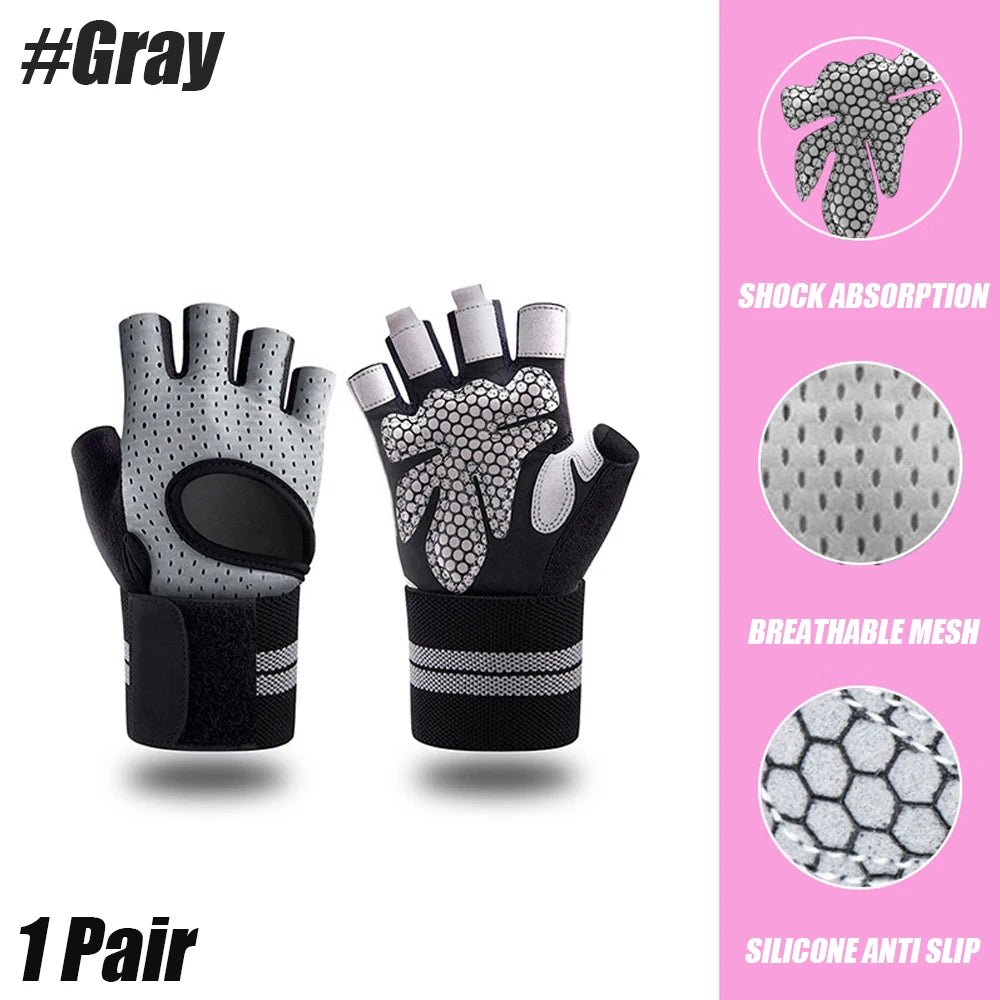 Dumbbell Gloves for Men & Women – Weightlifting, Crossfit, Bodybuilding, Workout Gym Gloves with Wrist Support
