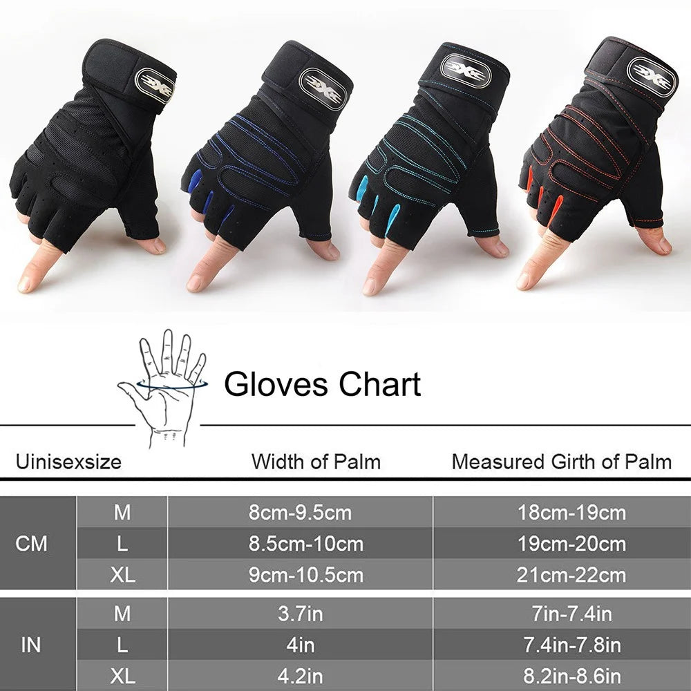 Workout Gloves with Wrist Wrap – Half Finger Training Gloves for Men & Women, Weight Lifting & Fitness