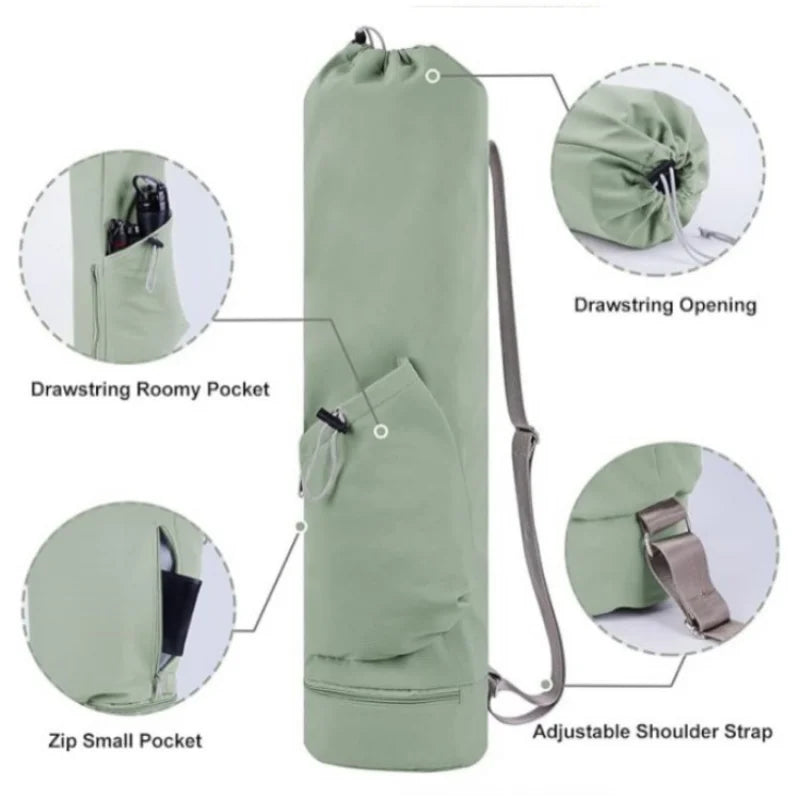 Travel Yoga Mat Bag – Waterproof Nylon Backpack, Sports & Gym Carrier Bag with Large Storage