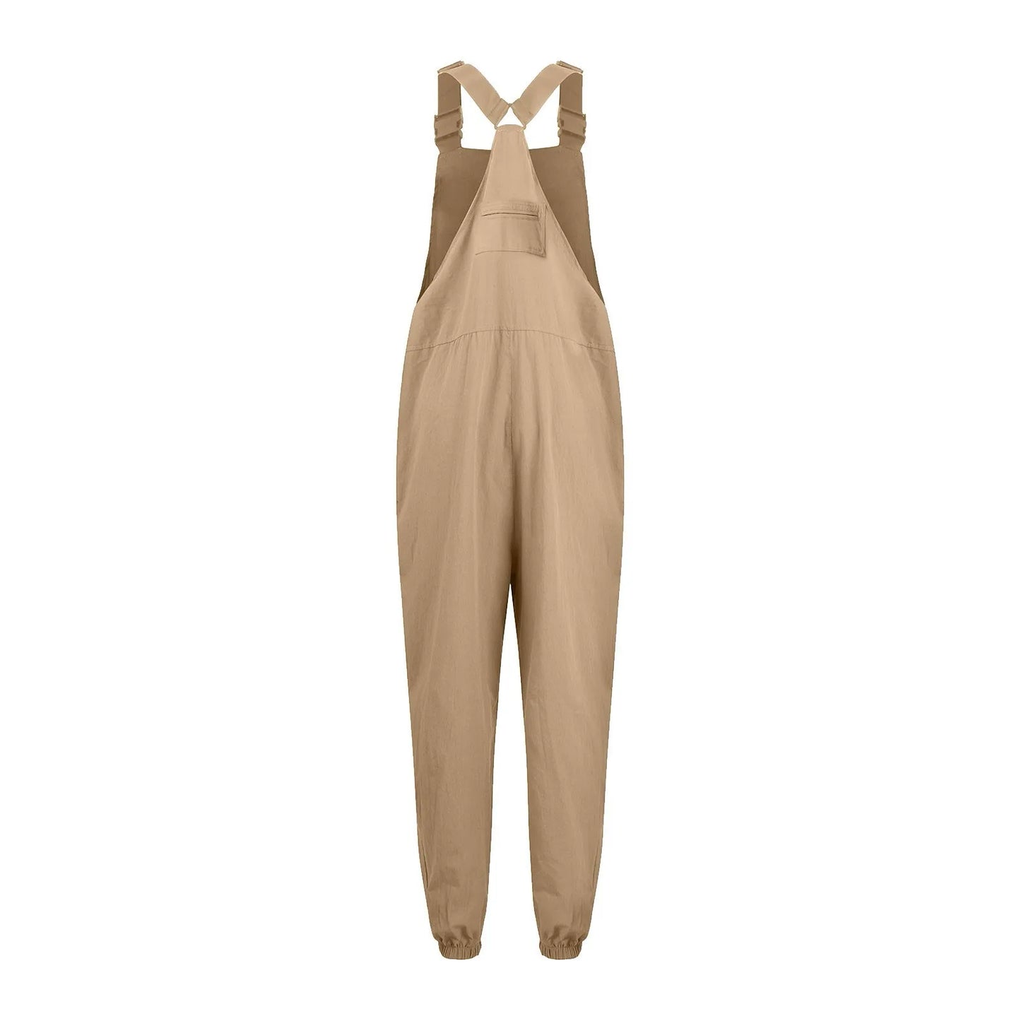 Women’s Casual Sleeveless Wide-Leg Jumpsuit with Pockets – Adjustable Straps