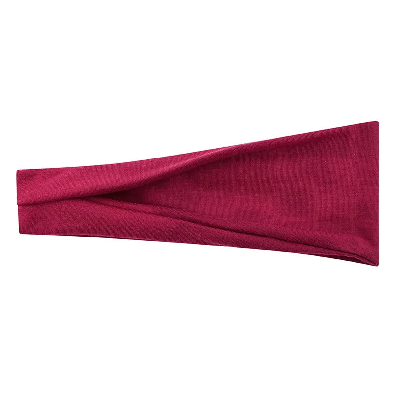 Women’s Solid Turban Headband – Elastic Yoga Hairband, Fashion & Makeup Styling