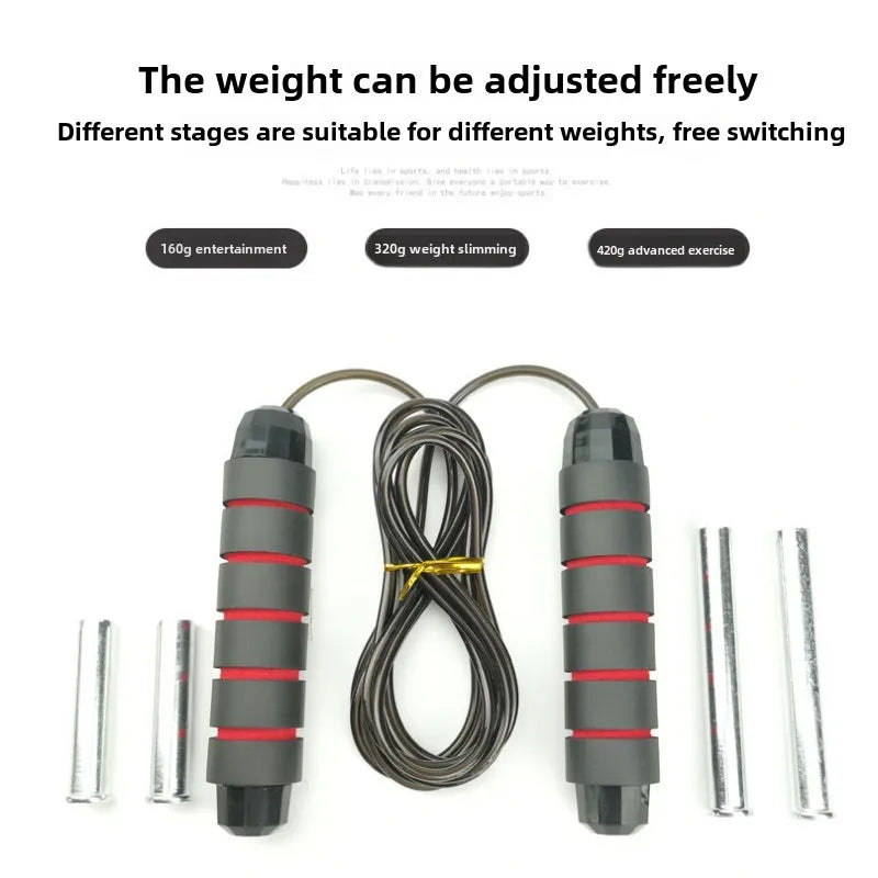 Steel Wire Skipping Rope with Bearings | Adjustable Speed Jump Rope for Fitness & Weight Loss