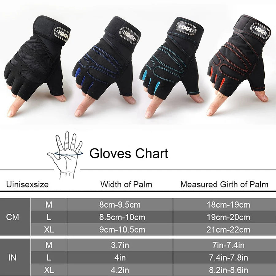 Workout Gloves with Wrist Wrap – Half Finger Training Gloves for Men & Women, Weight Lifting & Fitness