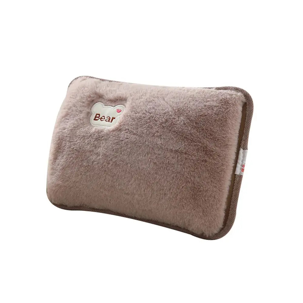 Rechargeable Electric Hot Water Bag with Rabbit Fur Cover – Reusable Hand Warmer & Heat Pack