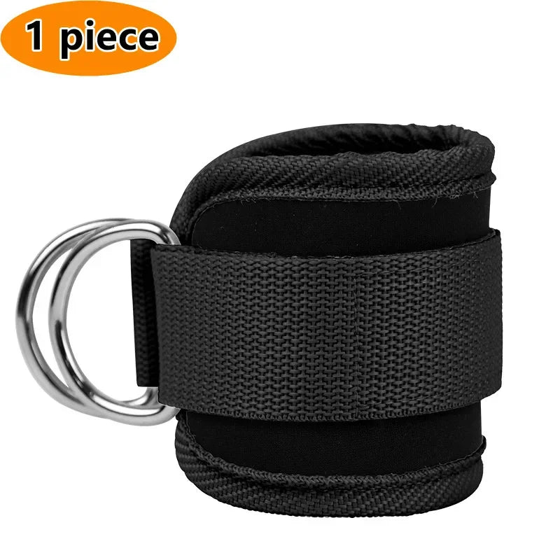 Adjustable Gym Ankle Straps with Double D-Ring | Neoprene Padded Cuffs for Cable Machine Leg & Glute Workout
