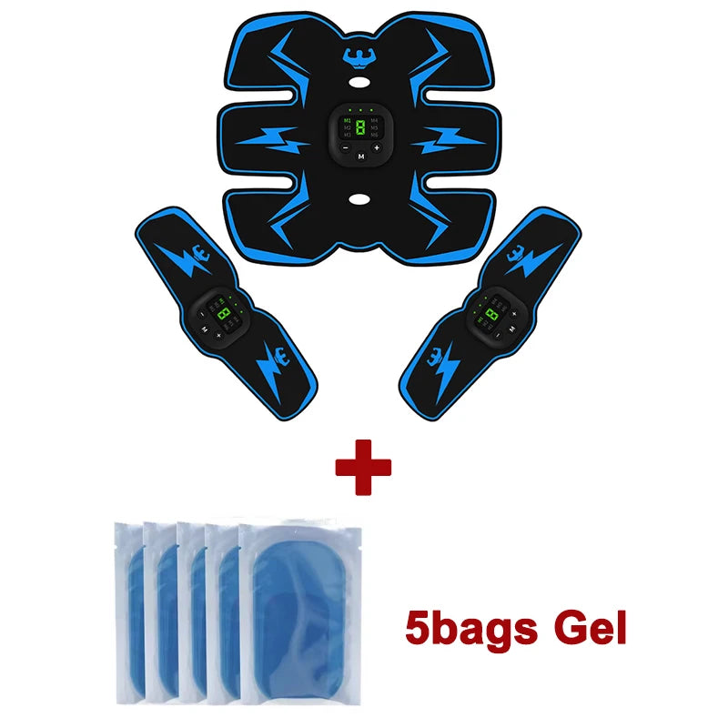 USB Rechargeable EMS Muscle Stimulator – Electric Abdominal & Arm Trainer, Pain Relief & Fitness Massager