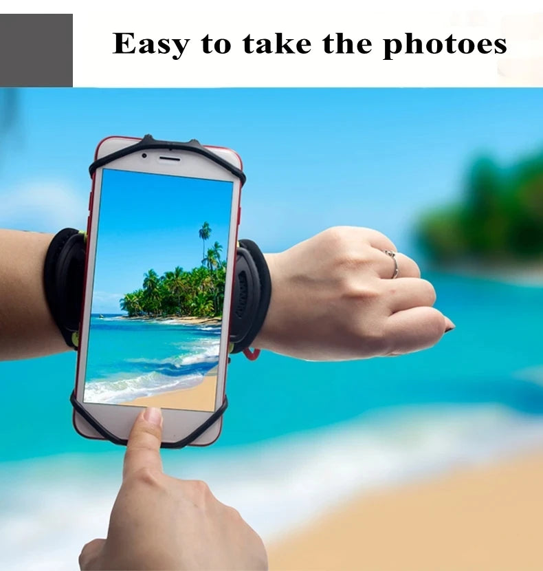360° Rotatable Wristband Phone Holder – Universal Sports Armband for Running, Hiking & Biking