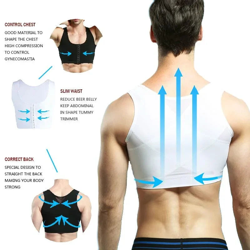 Men's Compression Shirt - Chest & Abdomen Shaper Vest