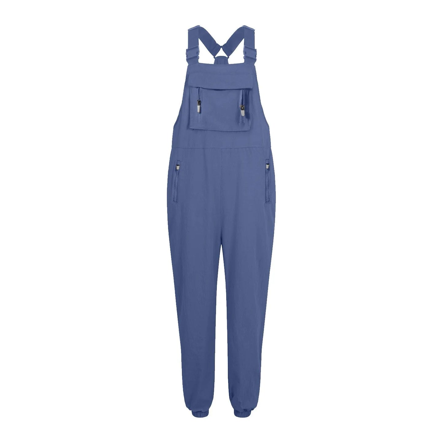 Women’s Casual Sleeveless Wide-Leg Jumpsuit with Pockets – Adjustable Straps