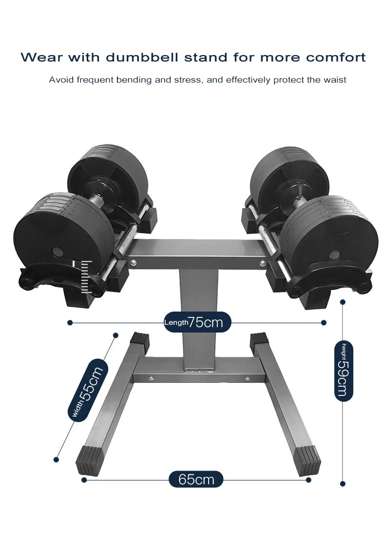 Adjustable Dumbbell Set – 2nd Generation Round Weights, 24kg/36kg, 2kg Increment, Home & Gym Fitness