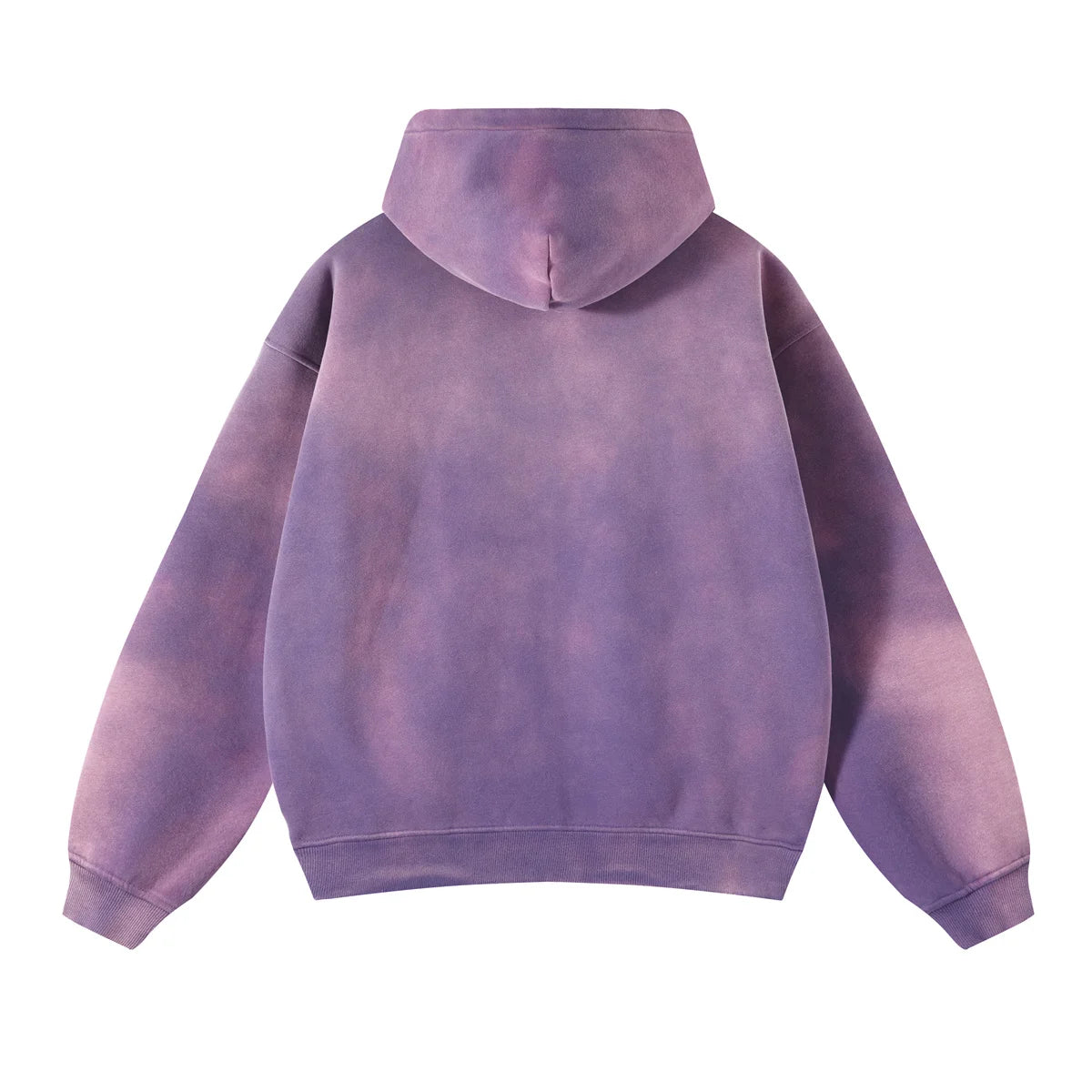 Unisex Oversized Zip Hoodie – Plush Tie-Dye Gradient | Cozy Winter Streetwear