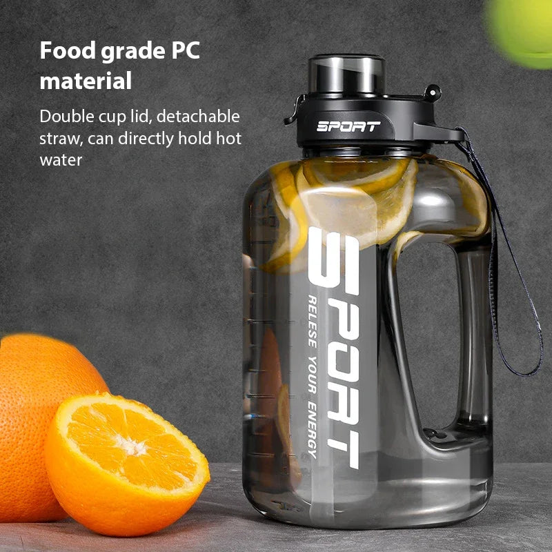 Premium Fitness & Sports Water Bottle – Large Capacity (1.2L / 1.7L / 2.5L) | Leakproof, BPA-Free, with Hydration Markings for Gym, Cycling & Outdoor