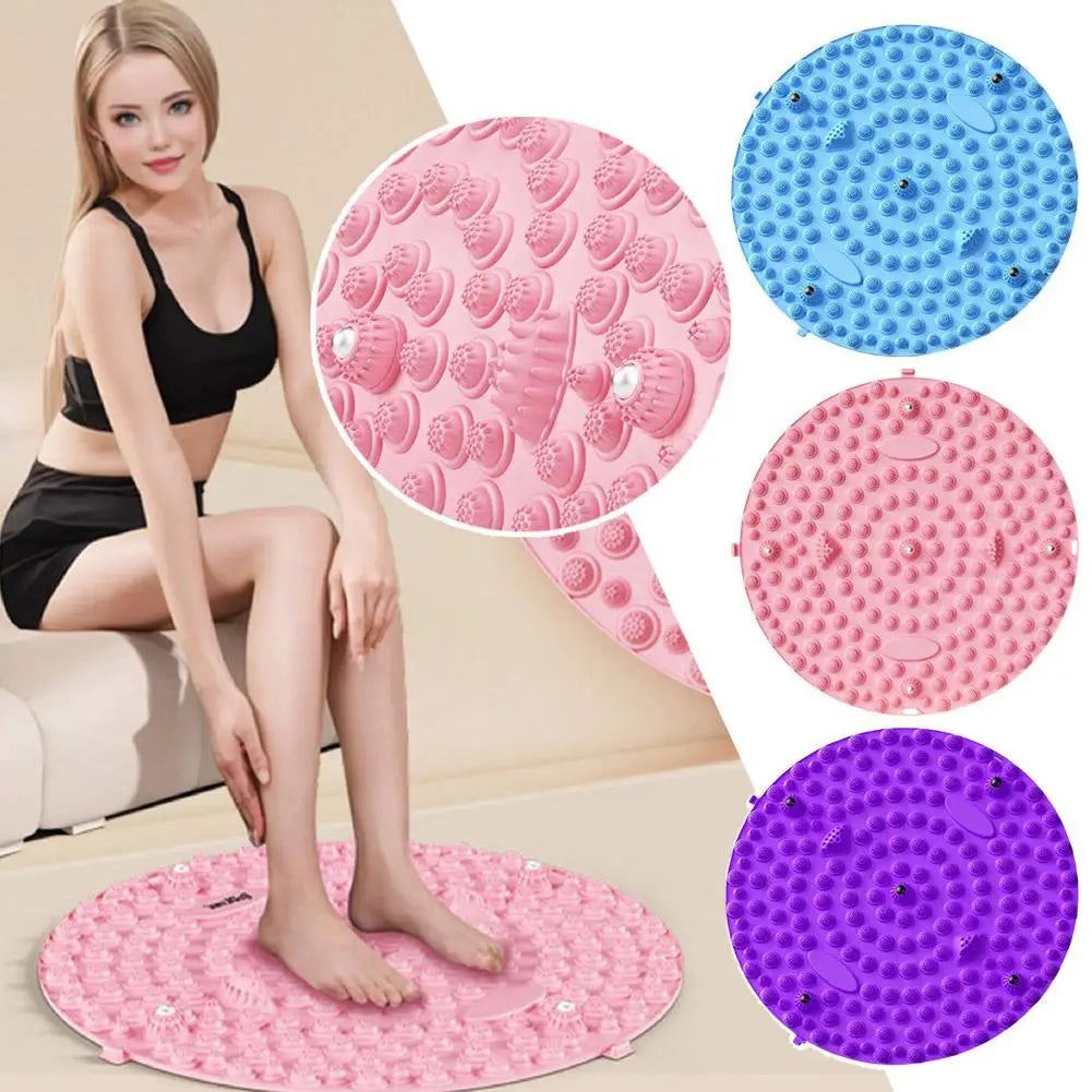 Foot Yoga Acupressure Massage Mat – Round Reflexology Board for Foot Pain Relief, Muscle Relaxation & Yoga Fitness