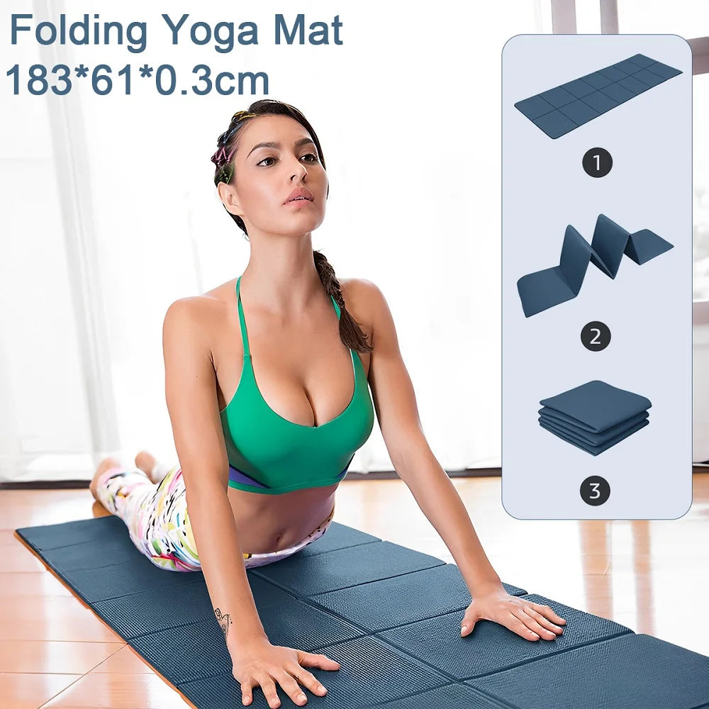 TPE Yoga Mat | Foldable Non-Slip Pilates & Meditation Mat | Lightweight & Shock Absorbing