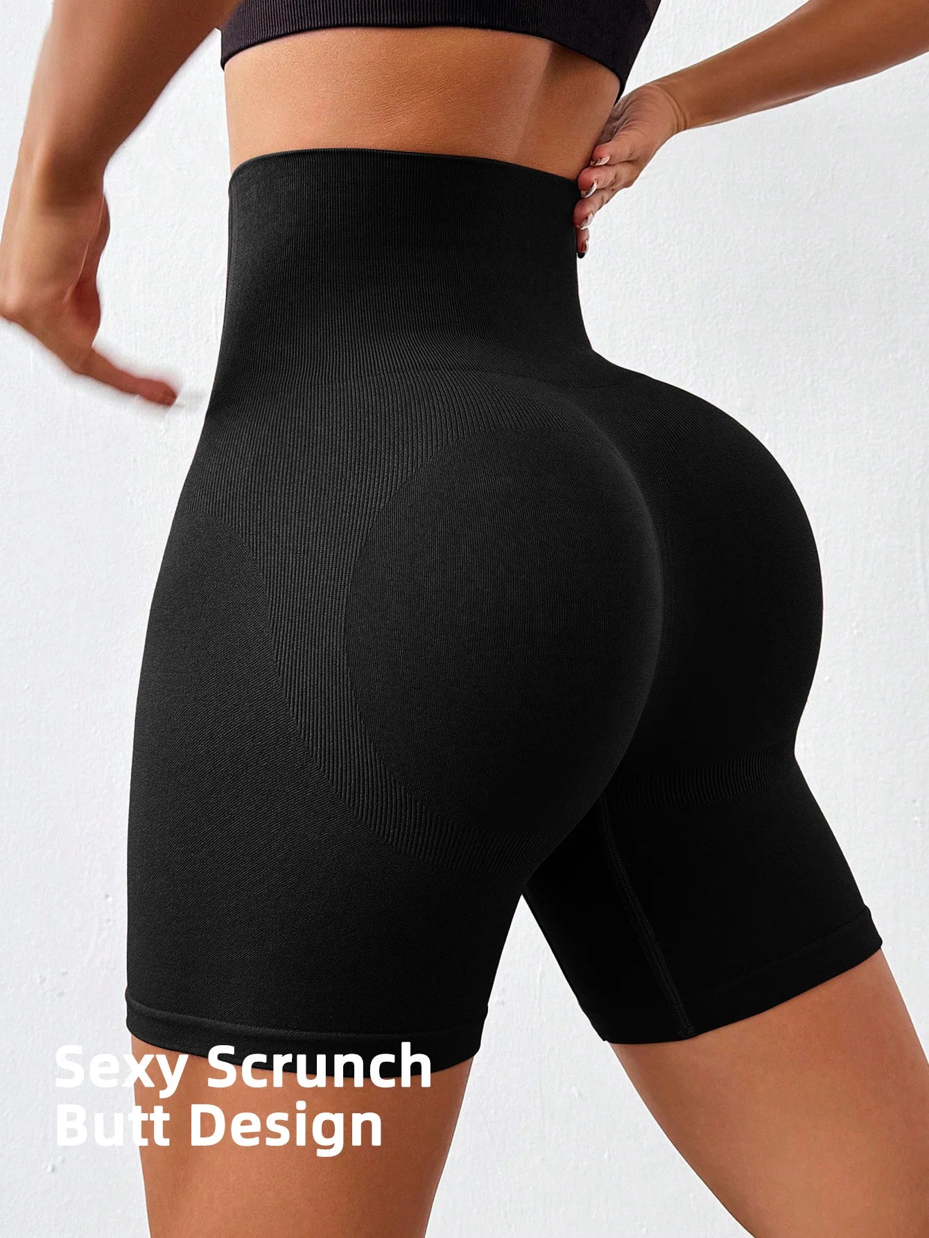 6" Seamless Biker Shorts – High-Waisted, No Front Seam, Compression Fit