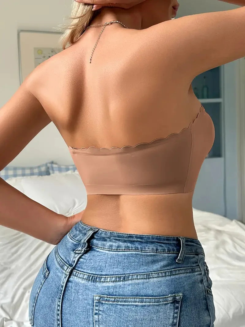 Seamless Strapless Bra for Women – Front Buckle, Push-Up, Sports & Everyday Wear