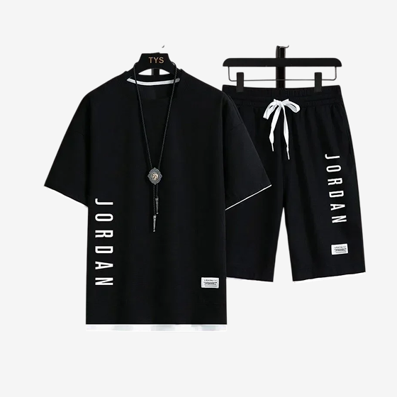 Men’s Casual Sportswear Set – T-Shirt & Shorts, Loose Fit 2025