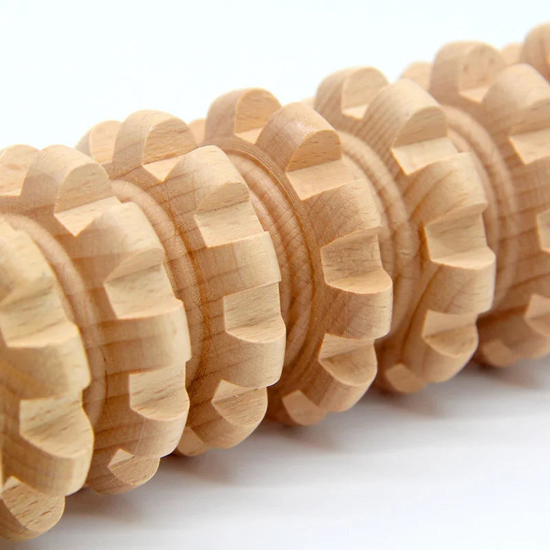 Wood Therapy Roller Massager – Handheld Cellulite Trigger Point Stick for Lymphatic Drainage & Muscle Release