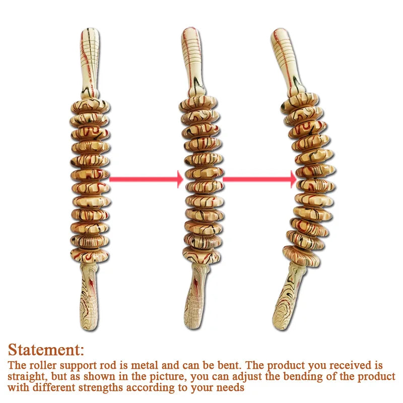 Wood Therapy Roller Massager – Handheld Cellulite Trigger Point Stick for Lymphatic Drainage & Muscle Release