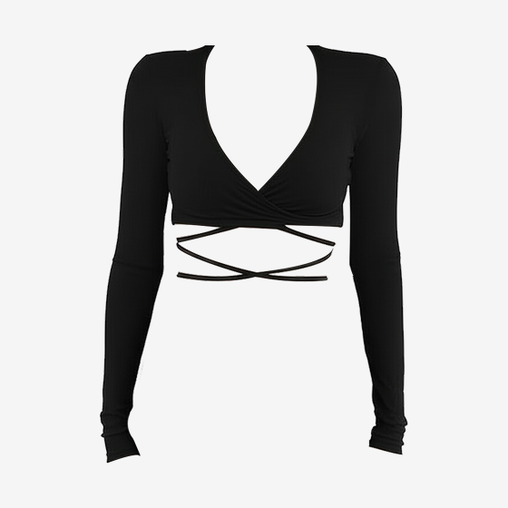 Women’s Corset Crop Top – Long Sleeve Y2K Style, Slim-Fit for Summer