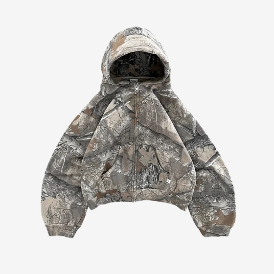 Y2K Camouflage Zip-Up Hoodie – Harajuku Hip Hop Oversized Streetwear for Men & Women
