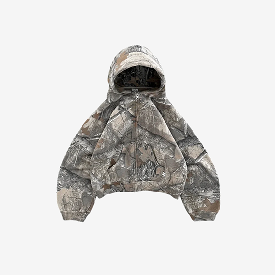 Y2K Camouflage Zip-Up Hoodie – Harajuku Hip Hop Oversized Streetwear for Men & Women