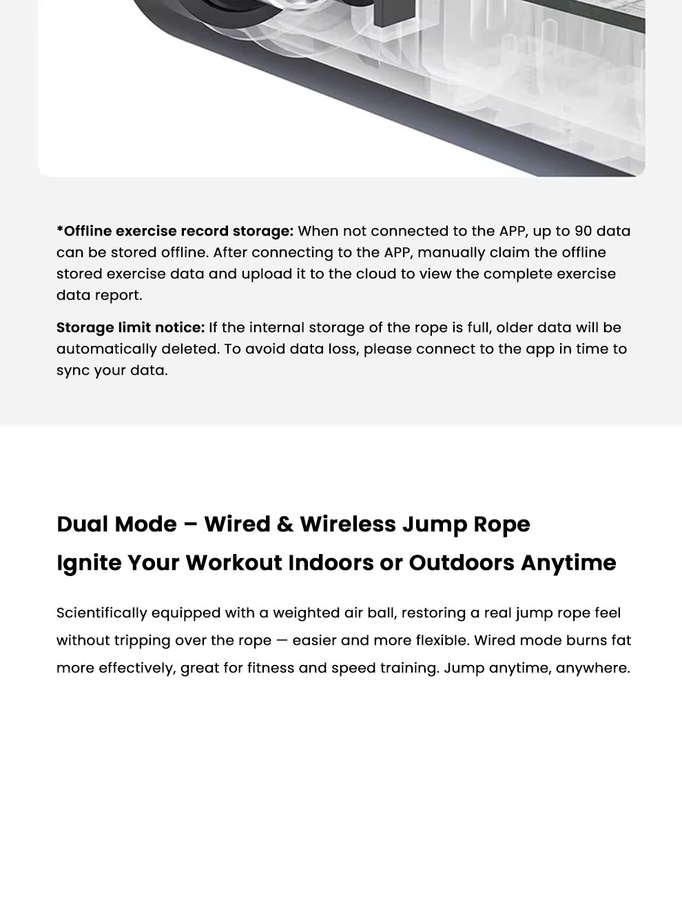 Xiaomi Mijia Smart Skipping Jump Rope with Digital Counter & Mi Fitness App | Adjustable Length & Calorie Tracking