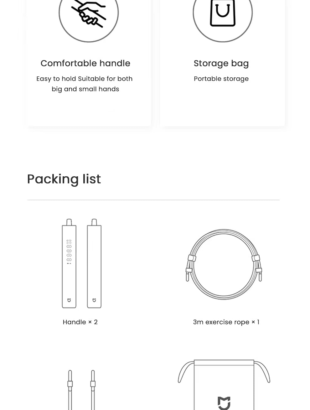 Xiaomi Mijia Smart Skipping Jump Rope with Digital Counter & Mi Fitness App | Adjustable Length & Calorie Tracking