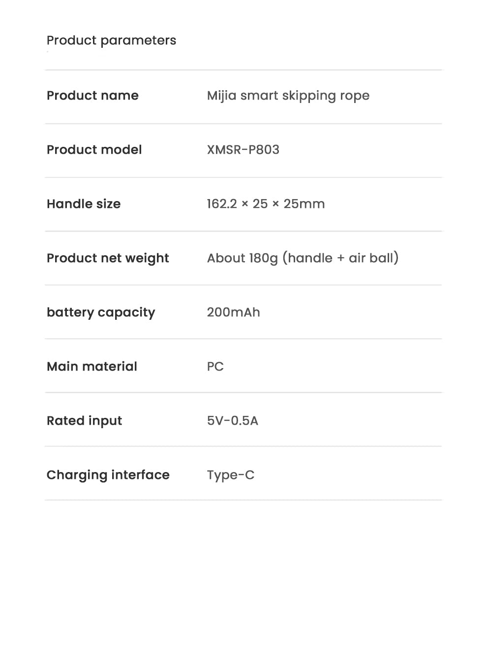 Xiaomi Mijia Smart Skipping Jump Rope with Digital Counter & Mi Fitness App | Adjustable Length & Calorie Tracking