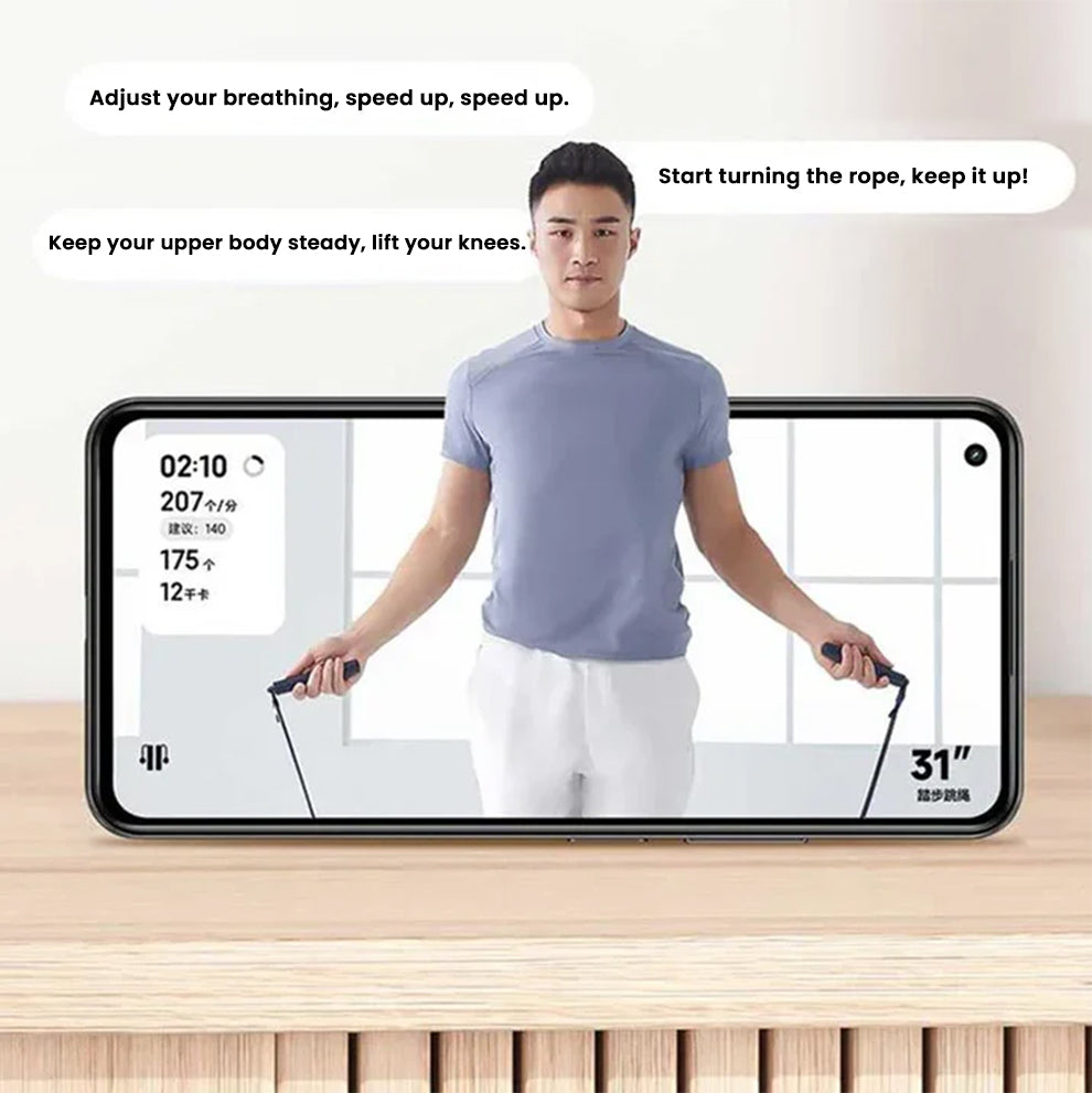 Xiaomi Mijia Smart Skipping Jump Rope with Digital Counter & Mi Fitness App | Adjustable Length & Calorie Tracking