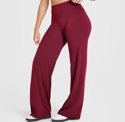 NCLAGEN Straight-Leg Pants Ultra Soft Butter Fabric Women's Mid-Waist Yoga Pants GYM Naked Feel Pilat