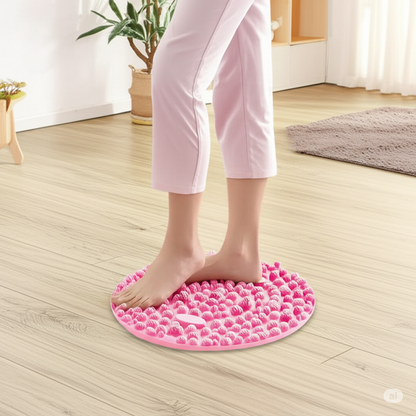 Foot Yoga Acupressure Massage Mat – Round Reflexology Board for Foot Pain Relief, Muscle Relaxation & Yoga Fitness