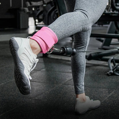 Adjustable Gym Ankle Straps with Double D-Ring | Neoprene Padded Cuffs for Cable Machine Leg & Glute Workout