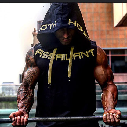 Men’s Gym Tank Top – Sleeveless Hoodie, Cotton Fitness Vest, Bodybuilding & Workout Wear