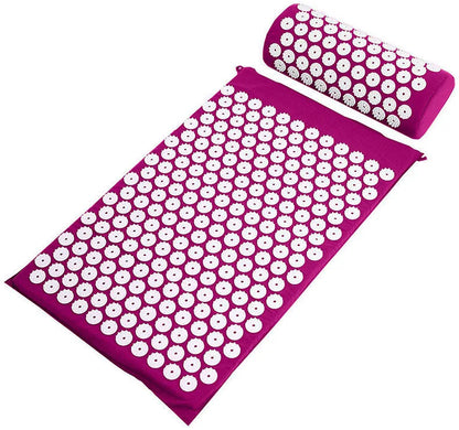 Acupressure Massage Mat & Pillow Set – Stress Relief, Back & Neck Pain Therapy, Relaxation Cushion