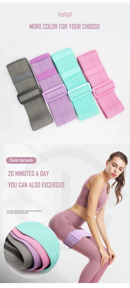 AOLIKES Adjustable Elastic Hip Booty Bands Anti Slip Resistance Bands Thick with Inner Grip Strip for Fitness Legs Butt Glute