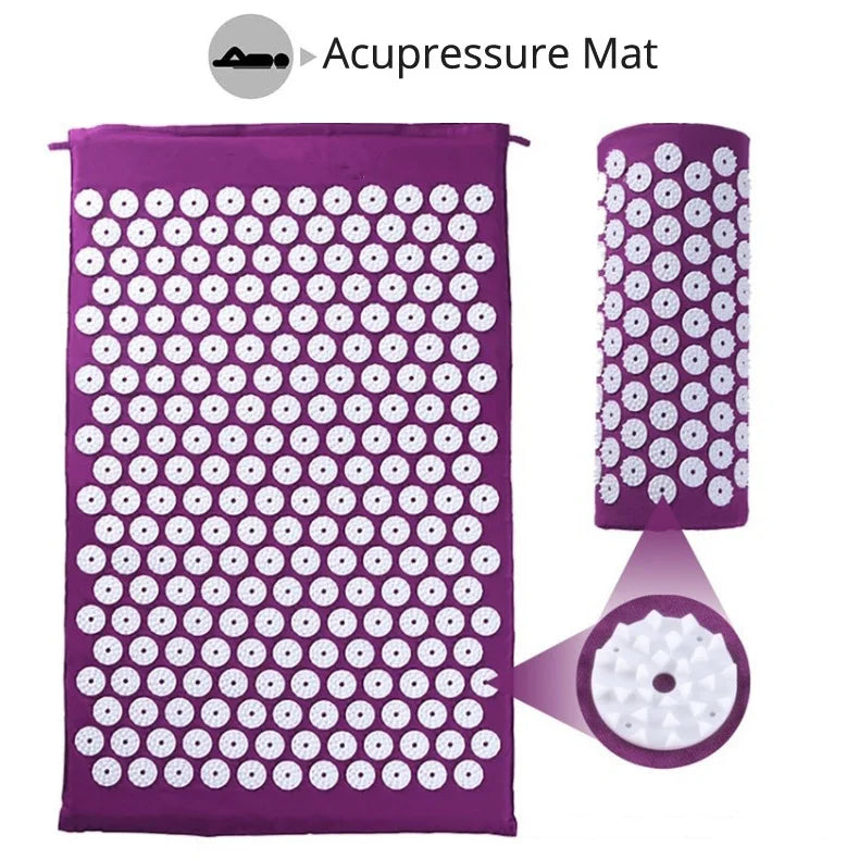 Acupressure Massage Mat & Pillow Set – Stress Relief, Back & Neck Pain Therapy, Relaxation Cushion