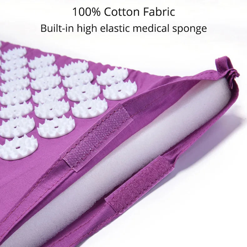 Acupressure Massage Mat & Pillow Set – Stress Relief, Back & Neck Pain Therapy, Relaxation Cushion