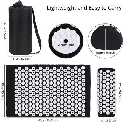 Acupressure Massage Mat & Pillow Set – Stress Relief, Back & Neck Pain Therapy, Relaxation Cushion